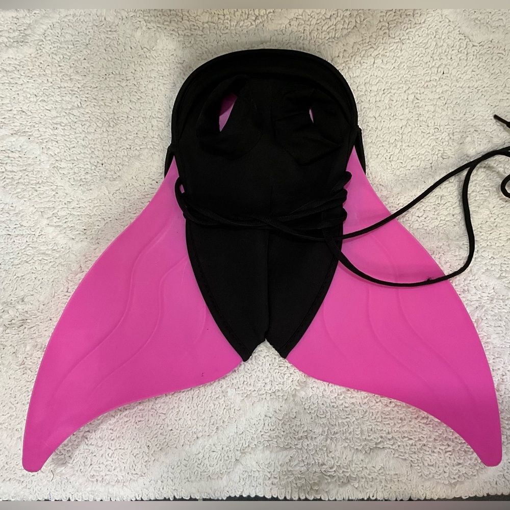 Black and Pink Mermaid Swimming Tail